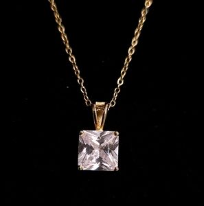 Princess Cut Zirconia Necklace